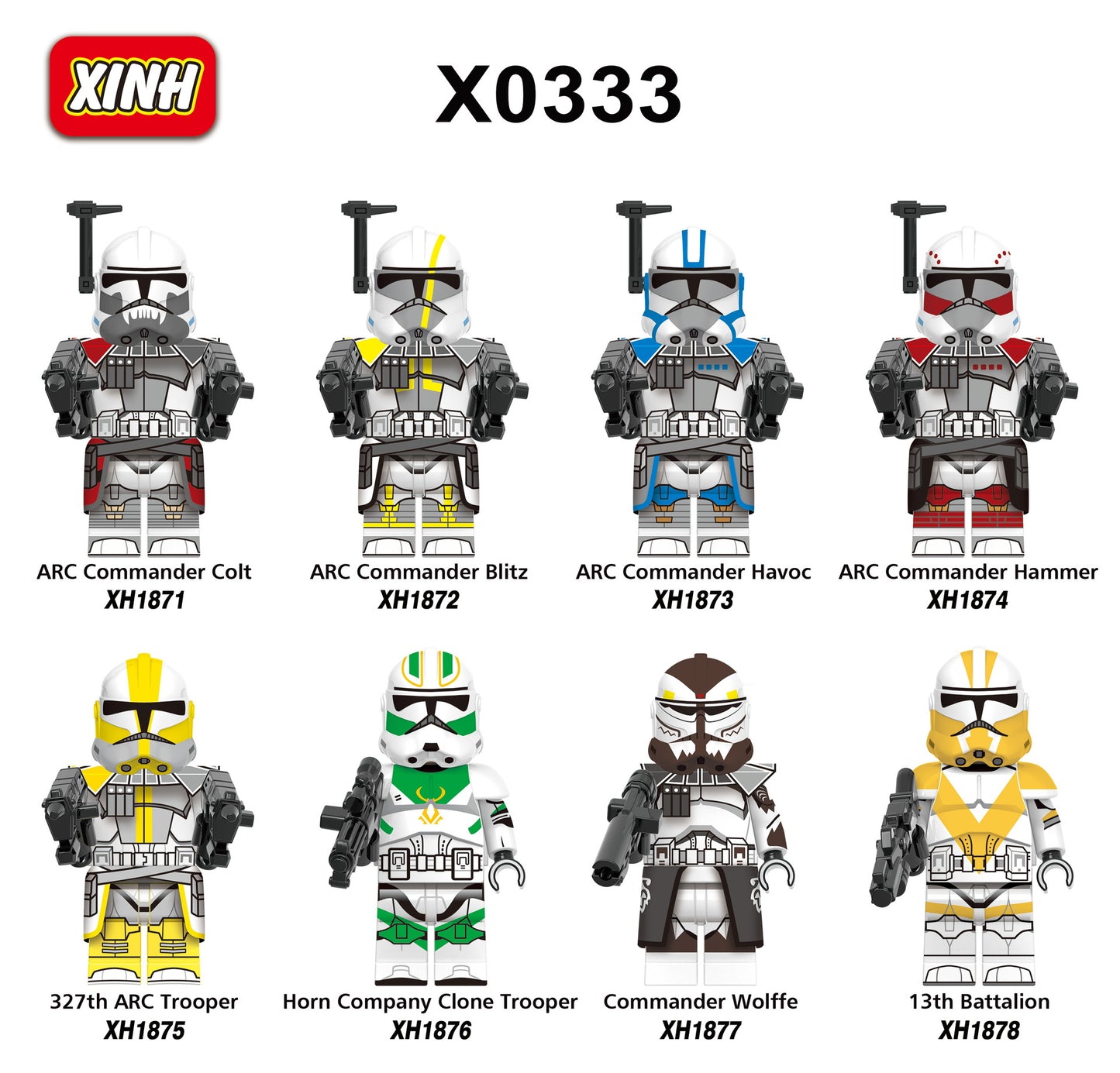 8PCS/Set Building Blocks minifigures X0333